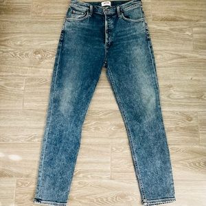 Agolde Nico High Rise Slim Blue Jeans in Retreat Wash / Size 27